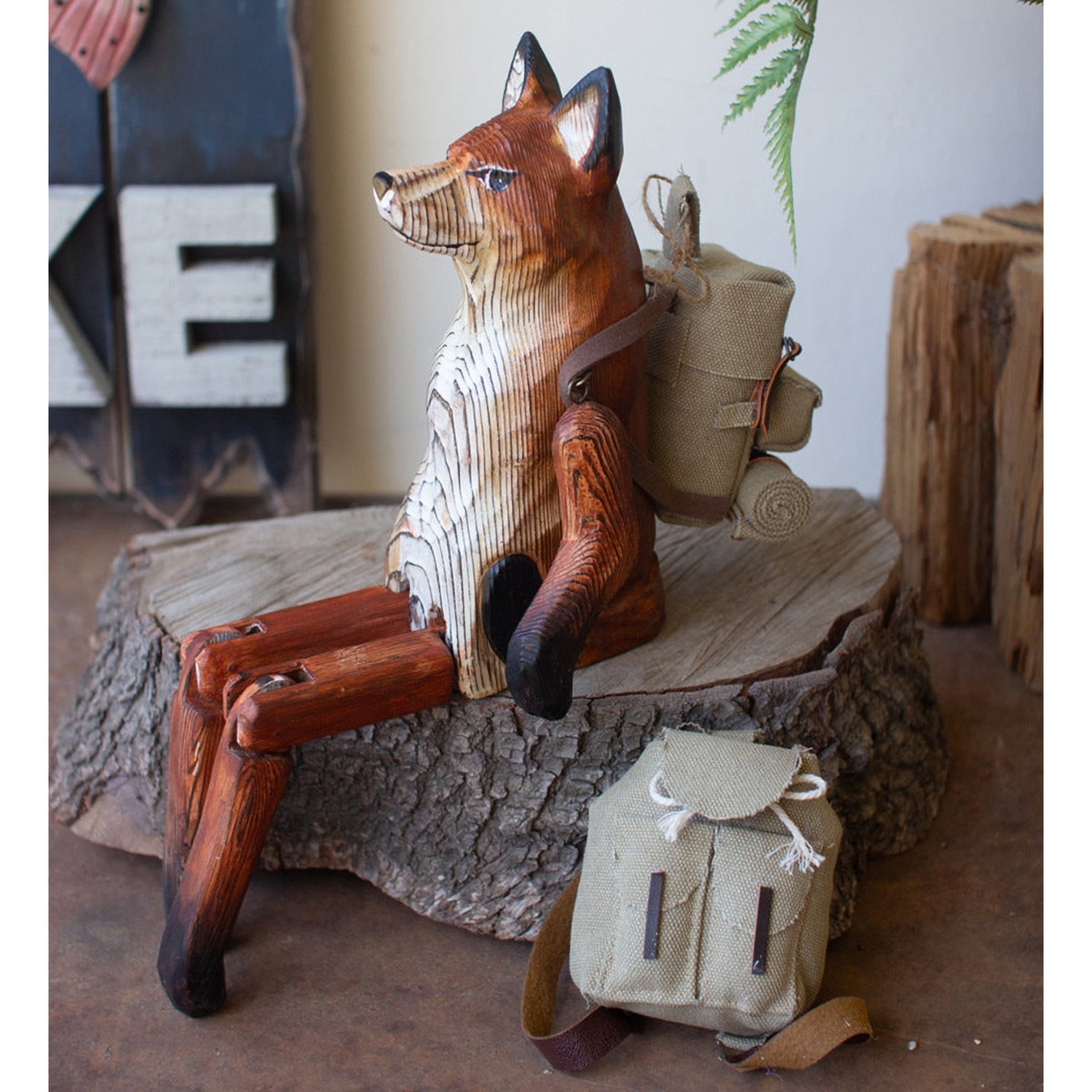 Carved Fox Decor