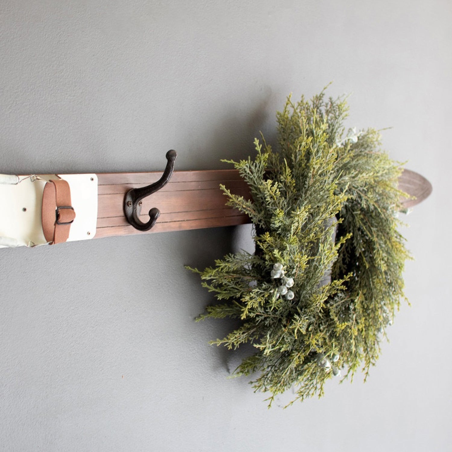 Wooden Ski Wall Coat Rack