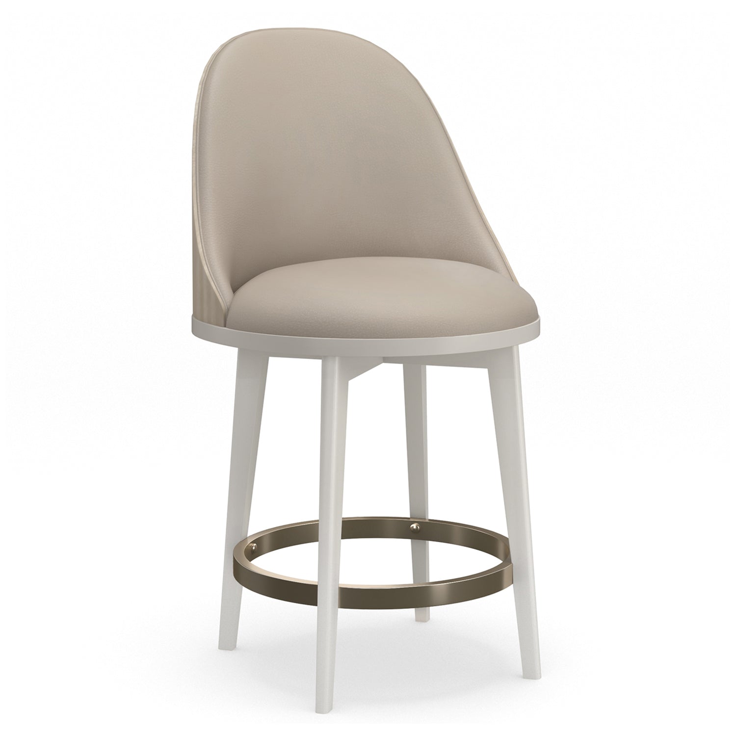 Caracole Another Round Almond Counter Stool