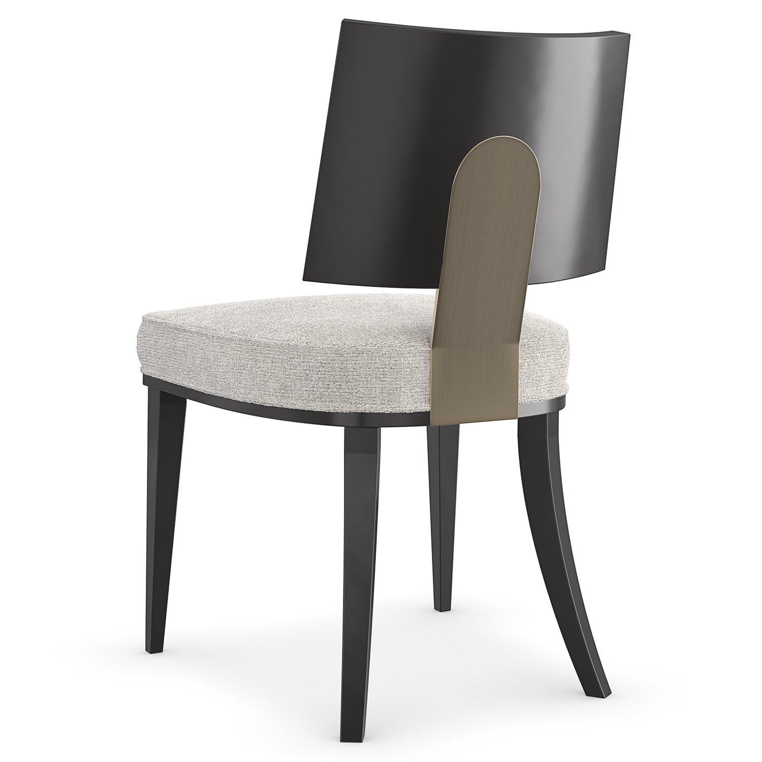 Caracole Champagne Side Chair Set of 2 in Almost Black, back view
