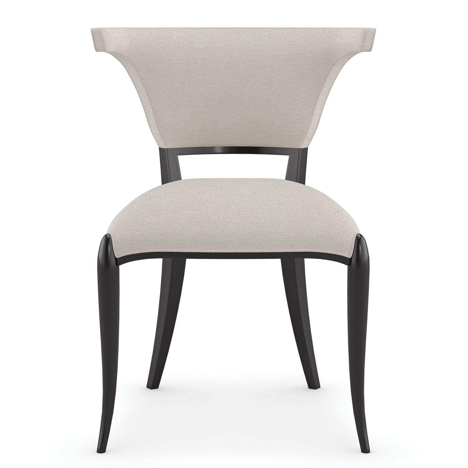 Caracole Be My Guest Dining Chair Set of 2 in Almost Black — side profile