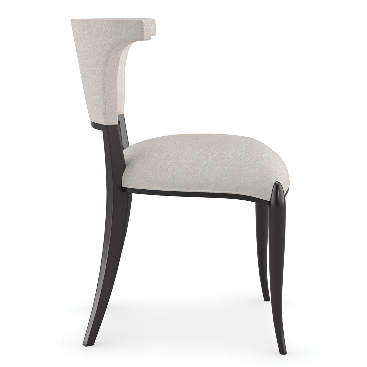 Caracole Be My Guest Dining Chair Set of 2 in Almost Black — full profile view