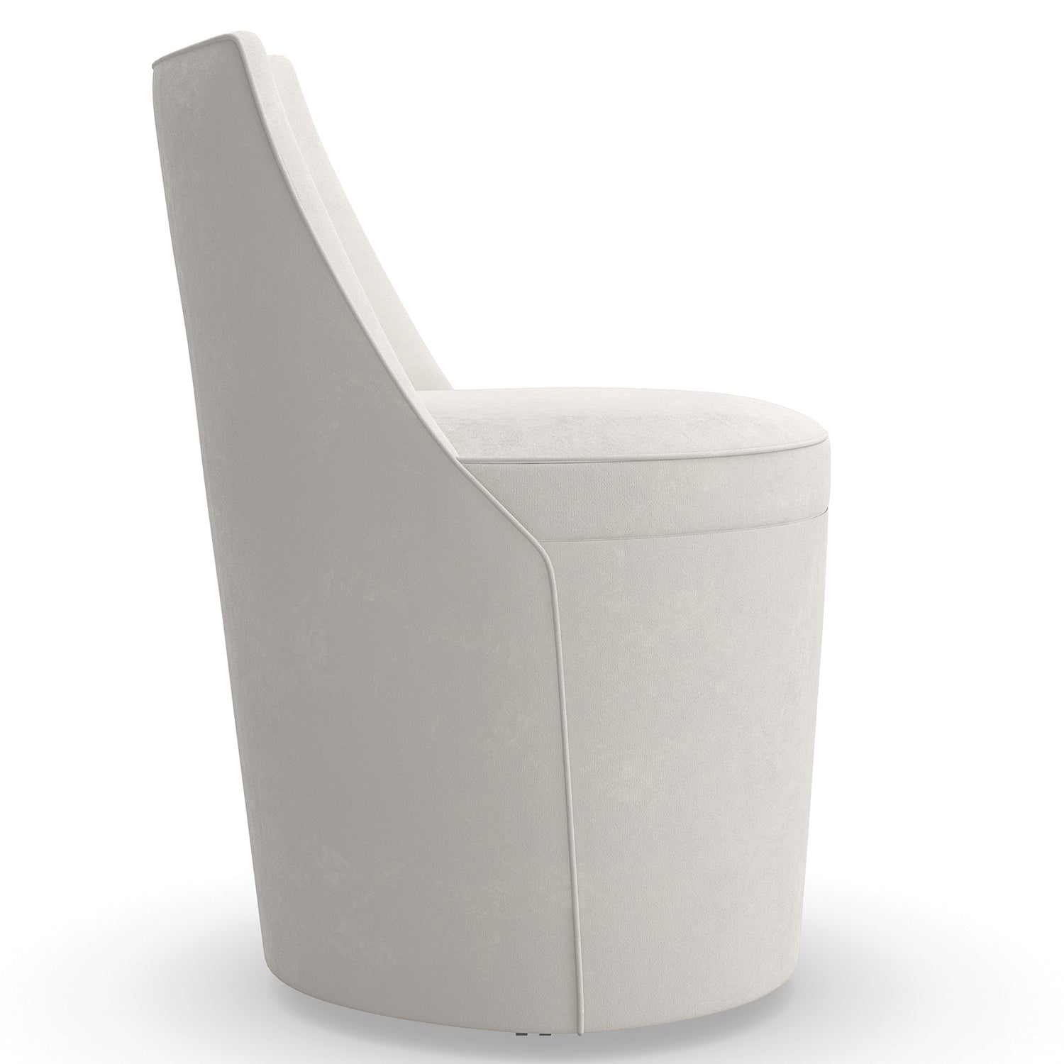 Caracole Barrel Roll Dining Chair Set of 2 in White, hardware detail