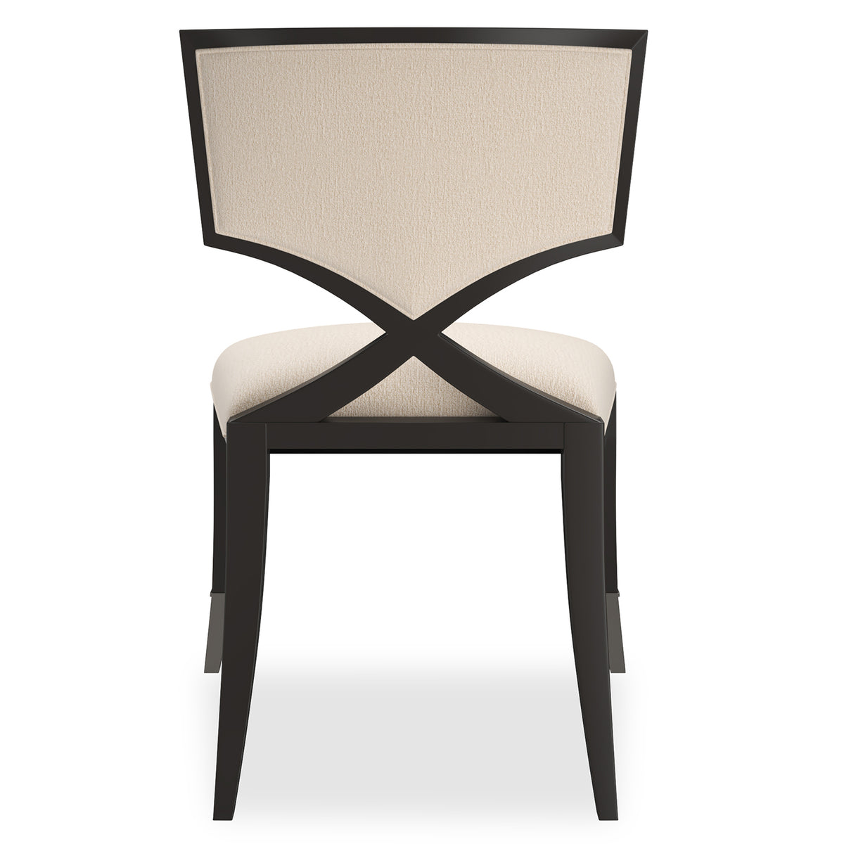 Caracole First Chair Dining Chair Set of 2 in Dark Chocolate & Deep Bonze — hardware and detailing
