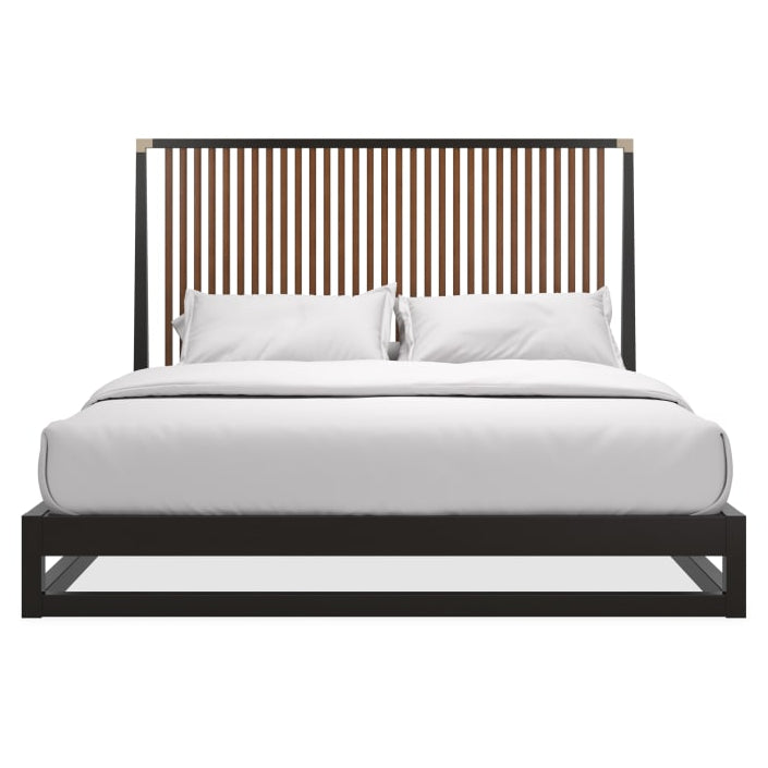 Caracole Pinstripe Slatted Dark King Bed