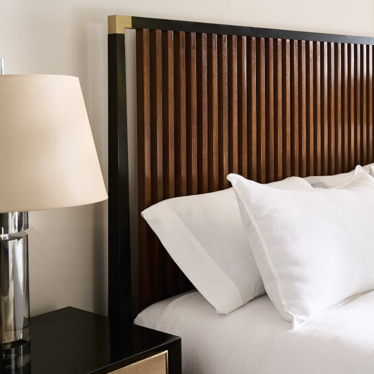 Caracole Pinstripe Slatted Dark King Bed