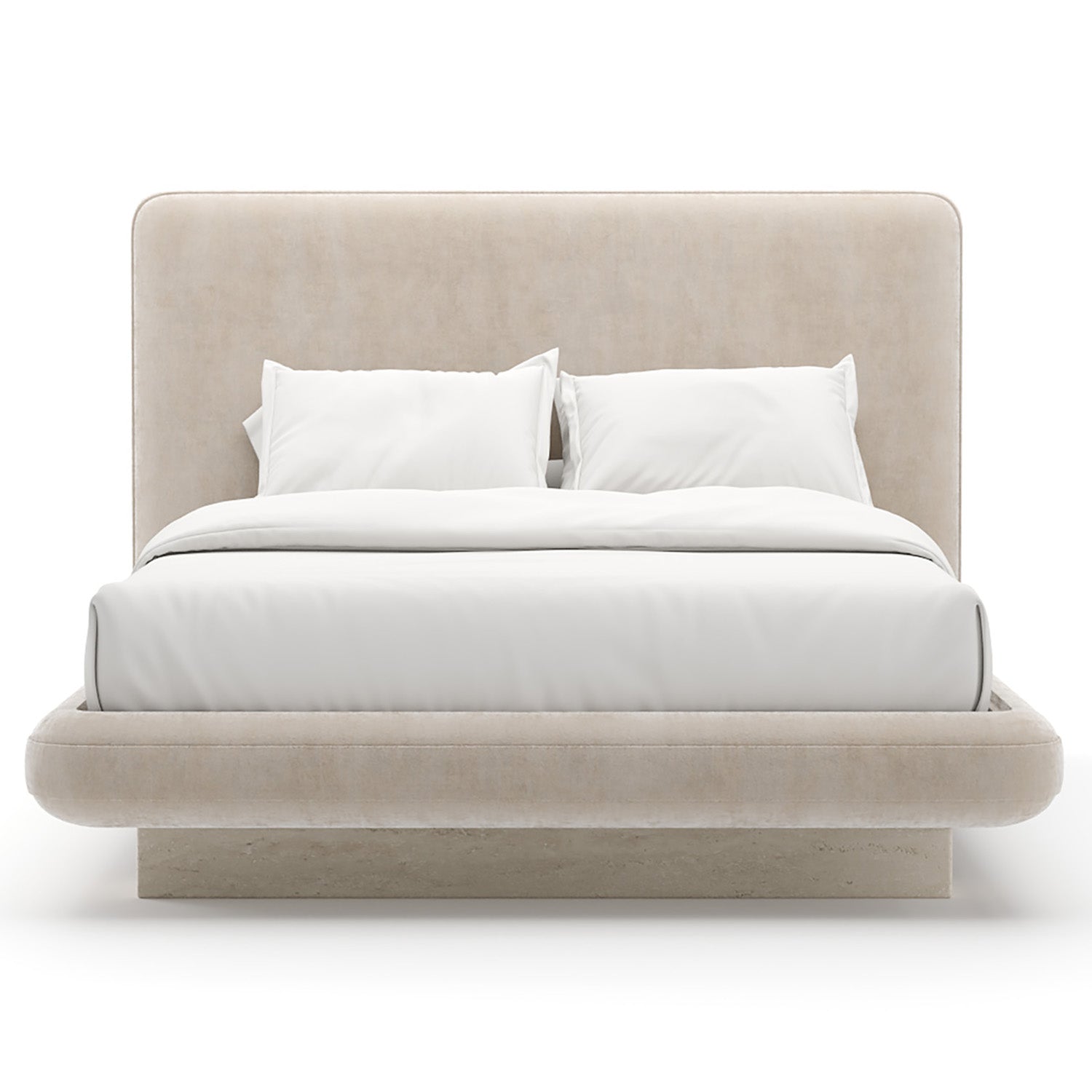 Caracole Overlap Ivory Upholstered Bed