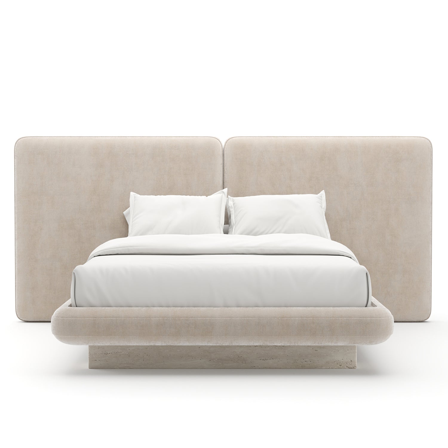Caracole Overlap Ivory Upholstered 2 Panel Bed