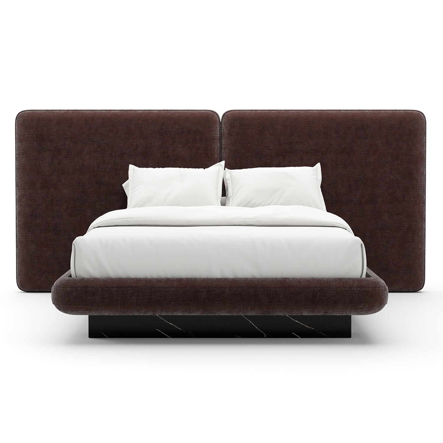 Caracole Overlap Dark Taupe Upholstered 2 Panel Bed