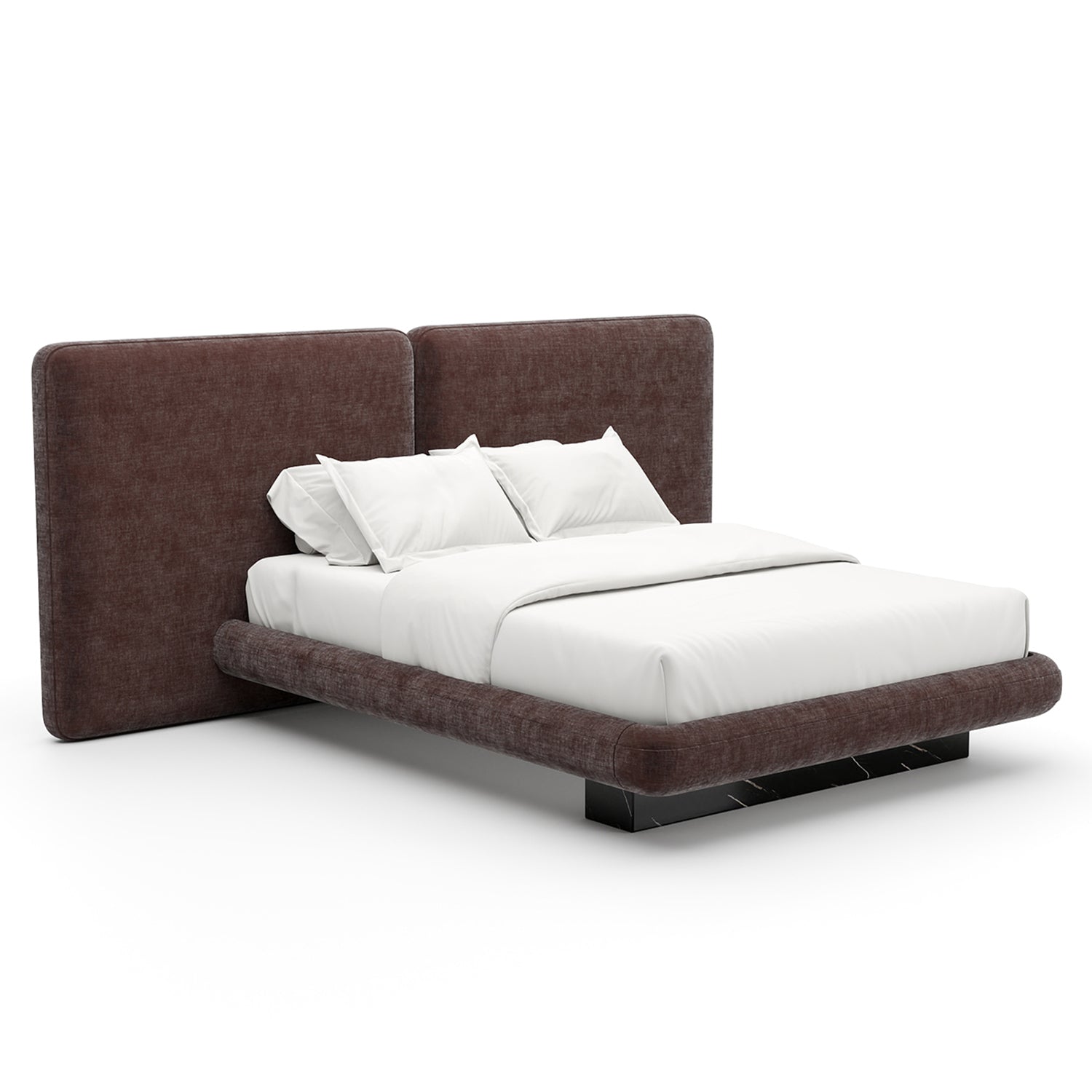 Caracole Overlap Dark Taupe Upholstered 2 Panel Bed