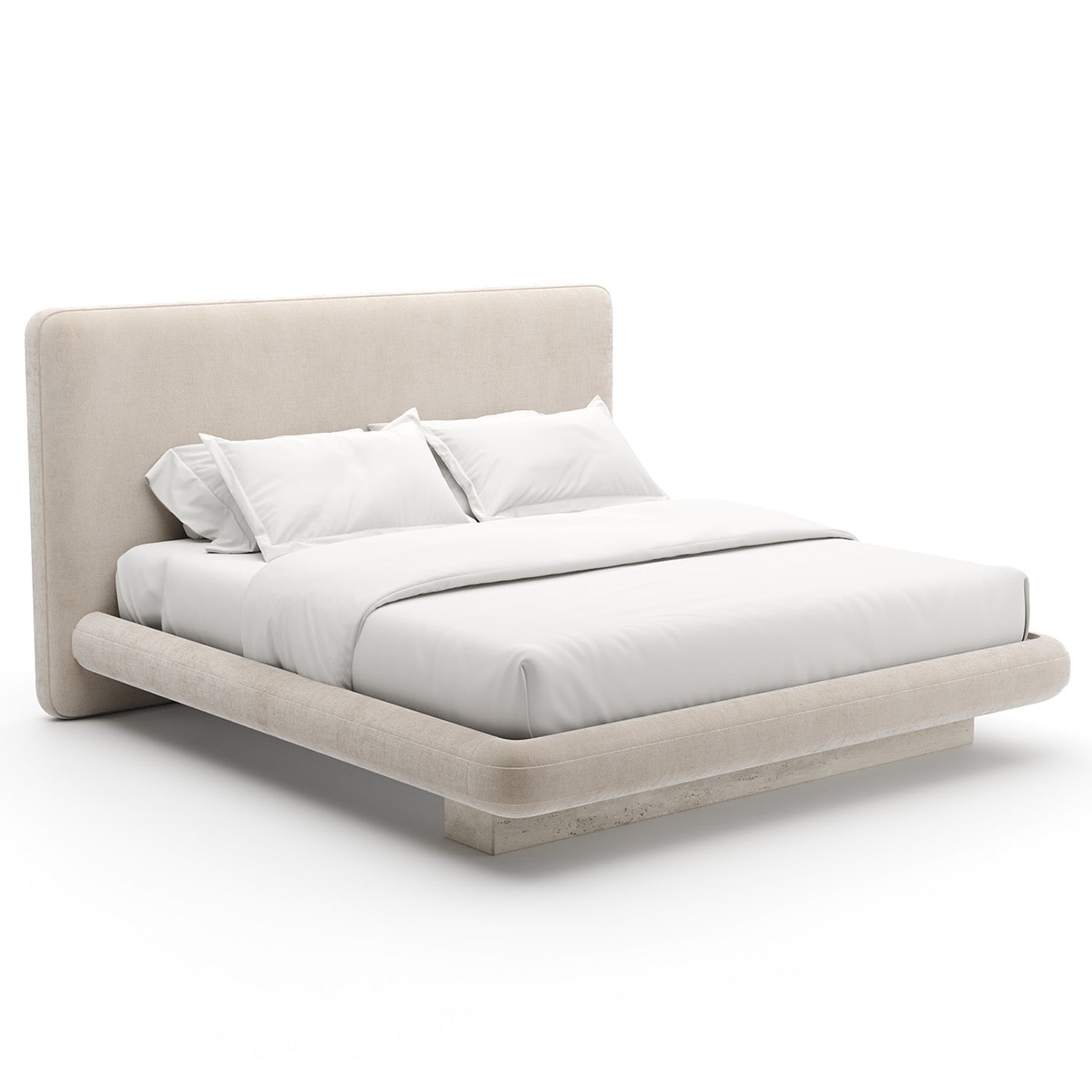 Caracole Overlap Ivory Upholstered Bed