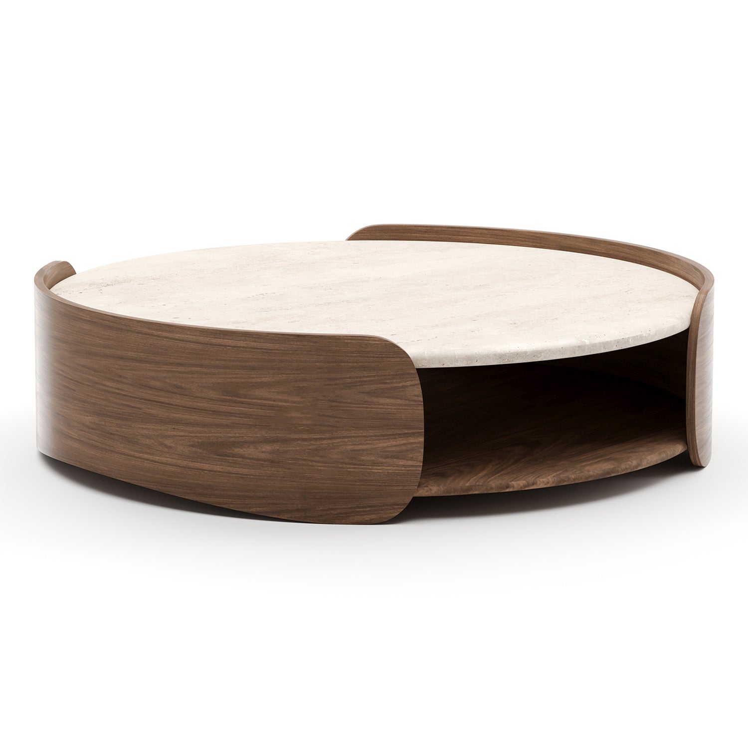 Caracole Fleur Open Cocktail Table with Wood Shelf