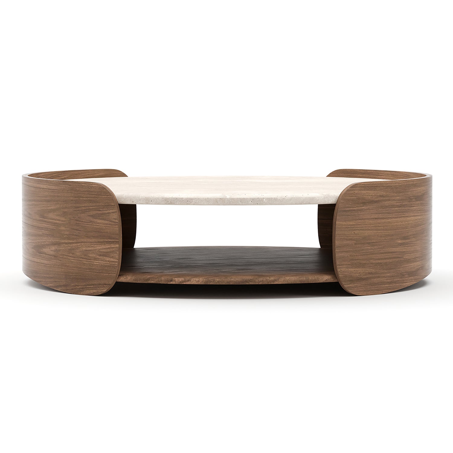 Caracole Fleur Open Cocktail Table with Wood Shelf