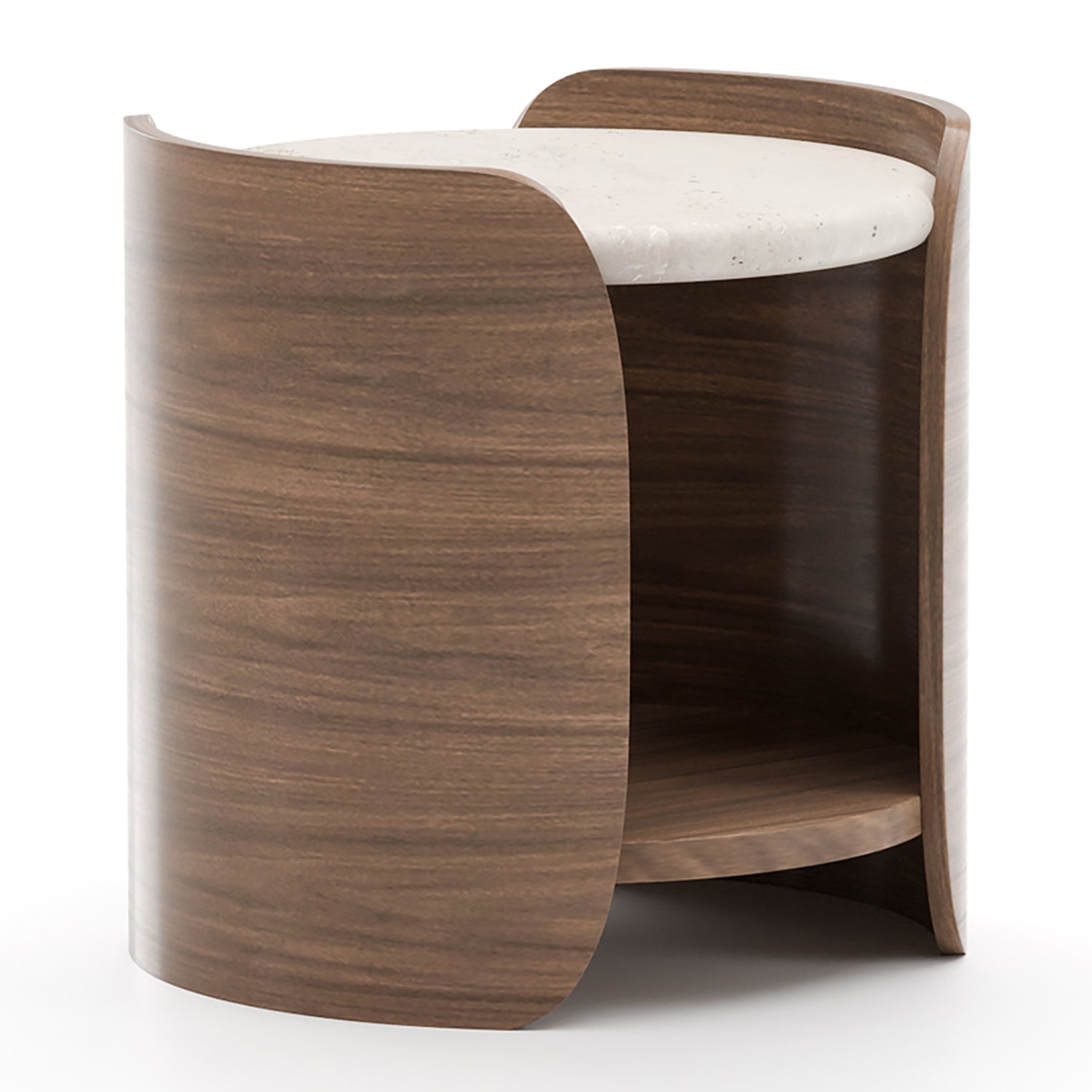 Caracole Fleur Side Table with Wood Shelf