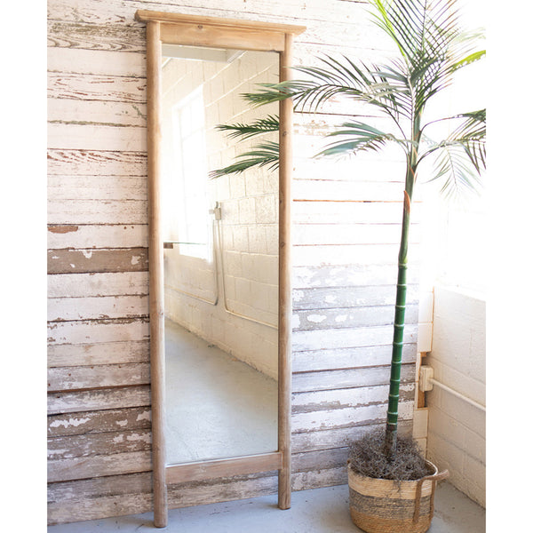 Wood Framed Floor Mirror Paynes Gray