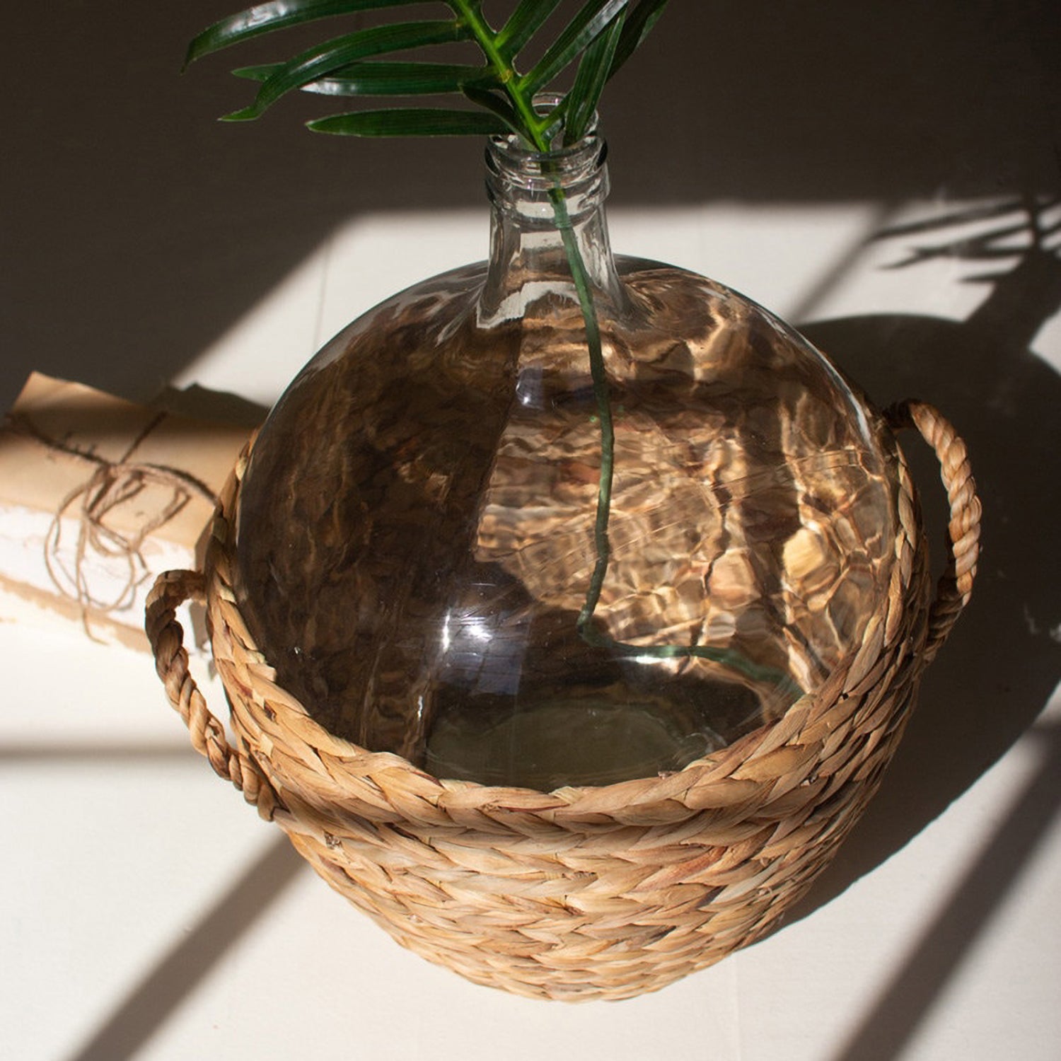 Water Hyacinth-Wrapped Wine Damigiana