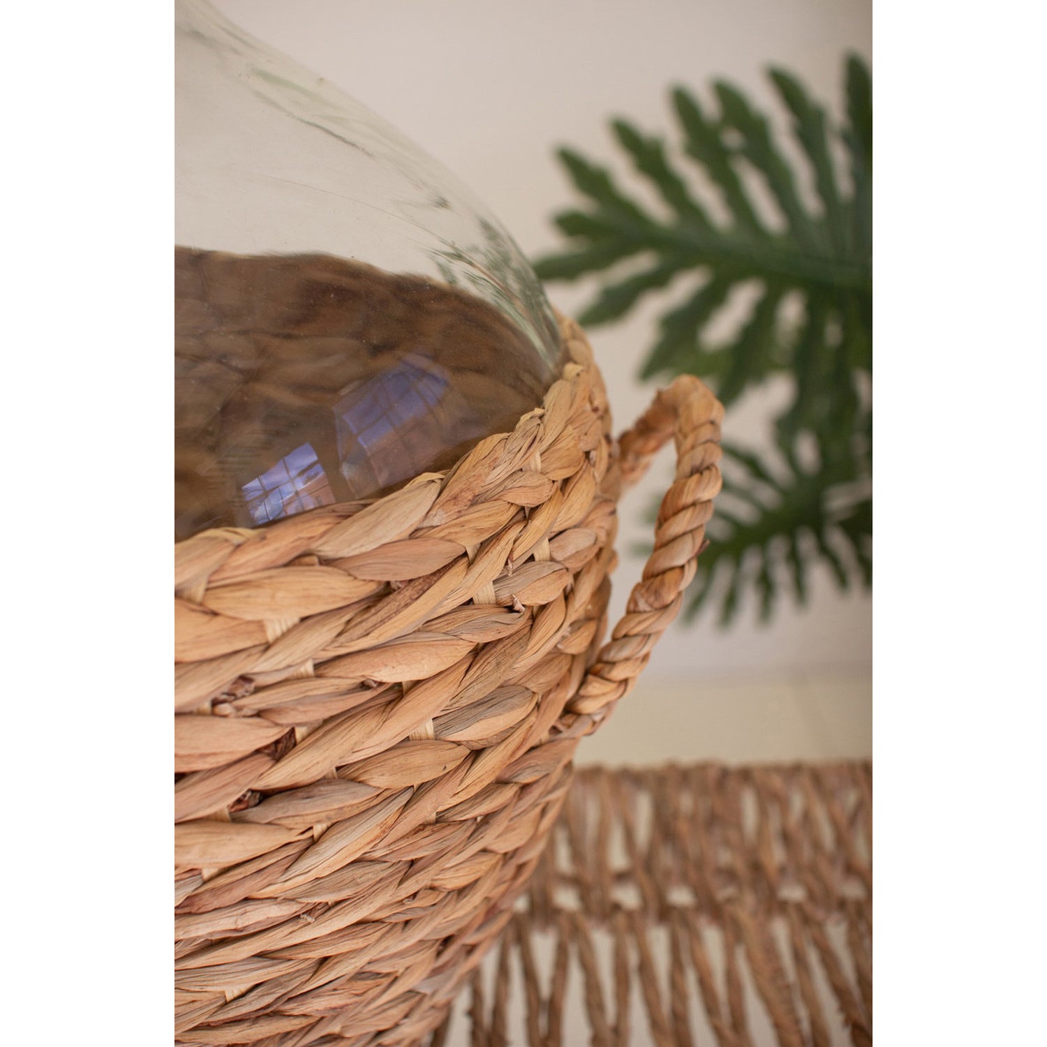 Water Hyacinth-Wrapped Wine Damigiana