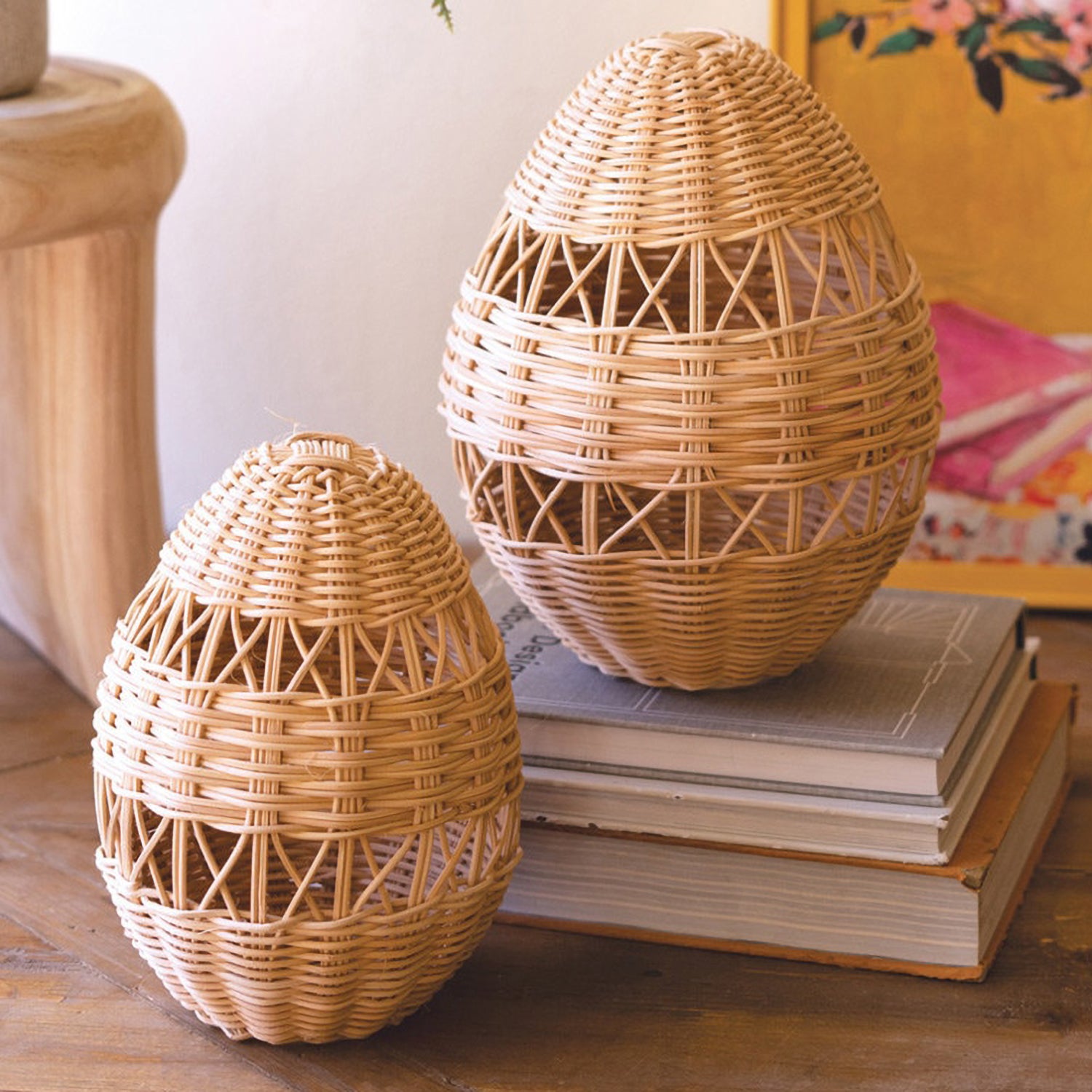 Rattan Easter Eggs Set of 2