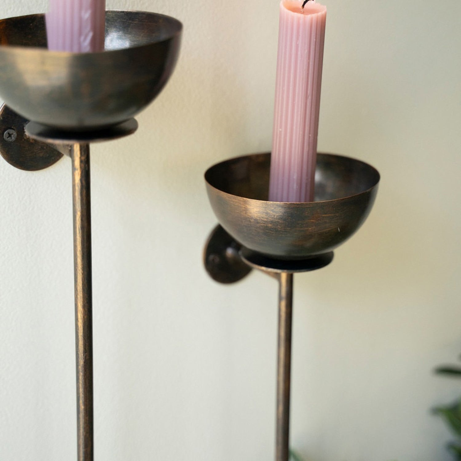 Metal Wall Taper Candle Holder Set of 2