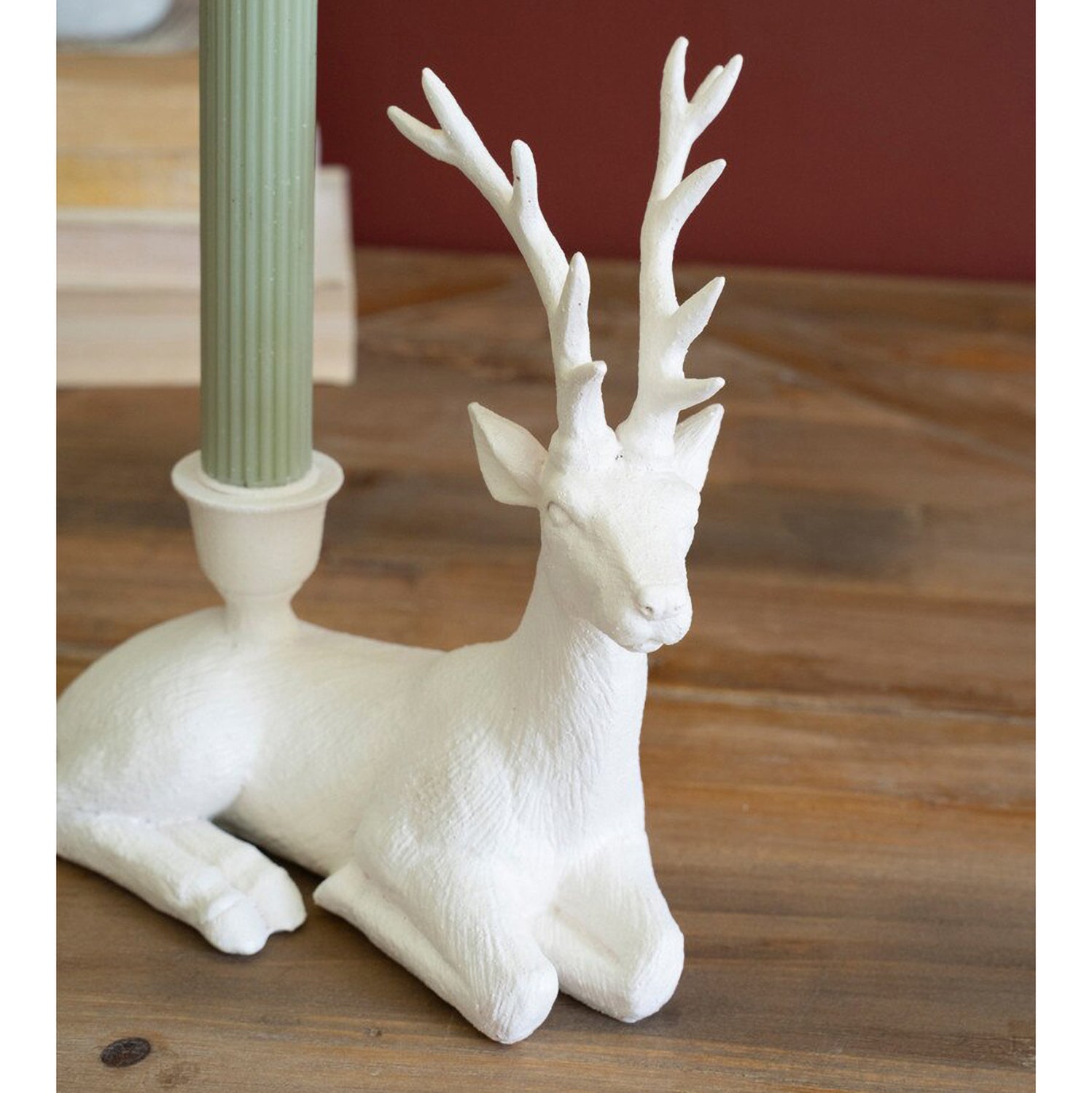 Christmas Deer Taper Candle Holder Set of 2
