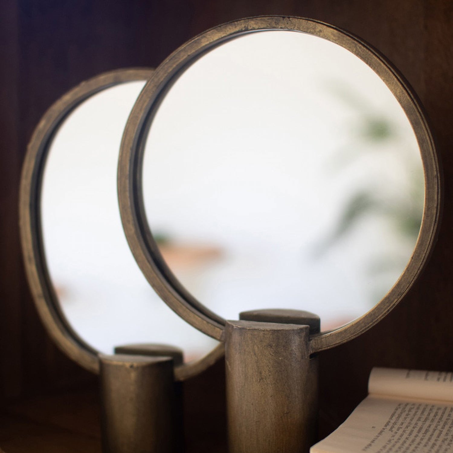 Antique Gold Tabletop Mirror Set of 2