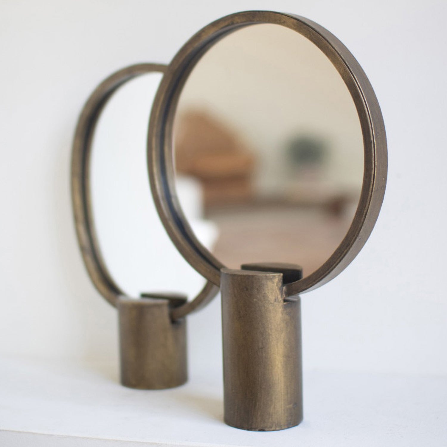 Antique Gold Tabletop Mirror Set of 2