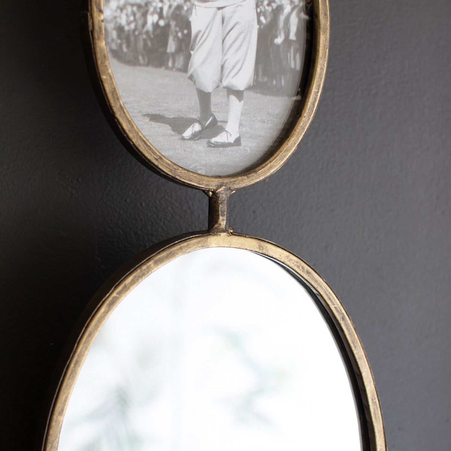 Antique Gold Rotating Wall Mirror and Photo Frames