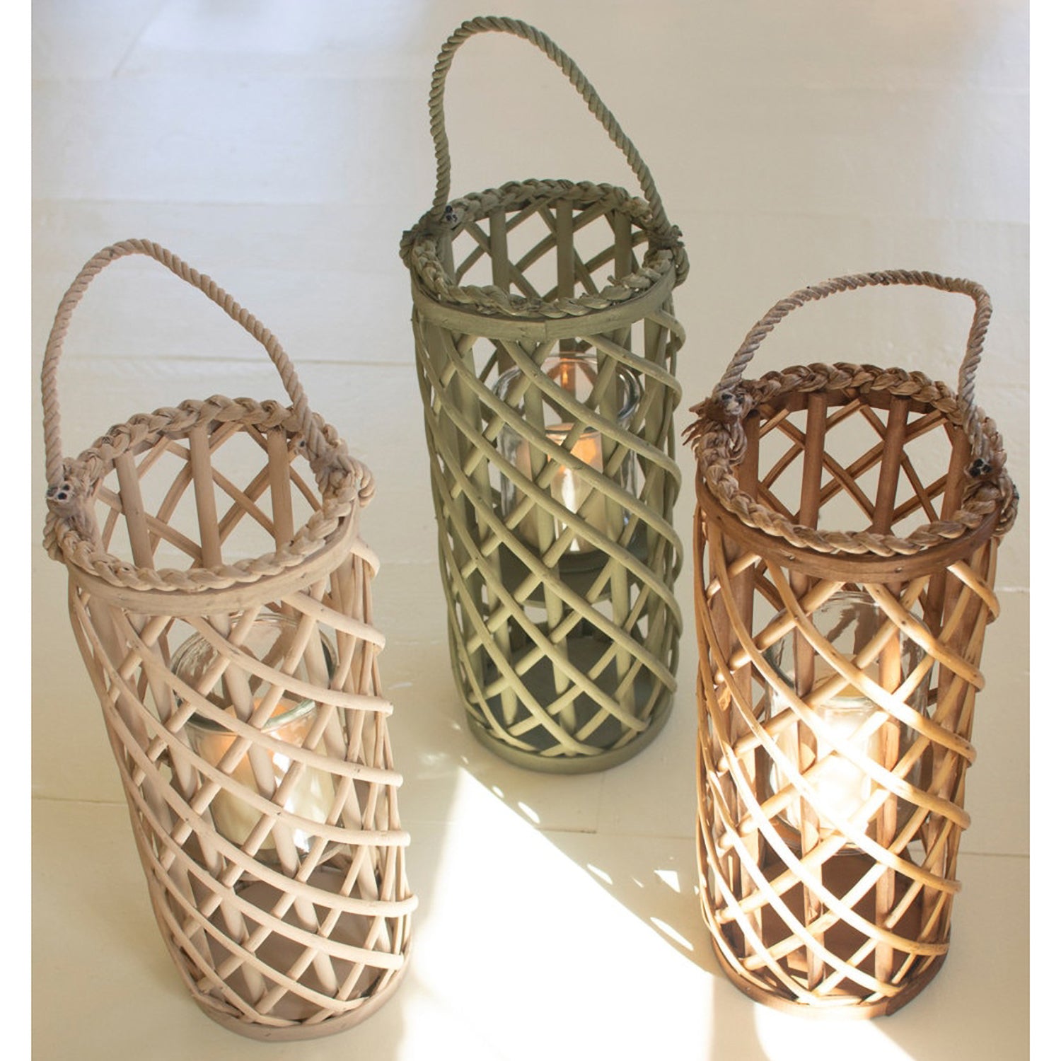 Short Willow Lantern Set of 3