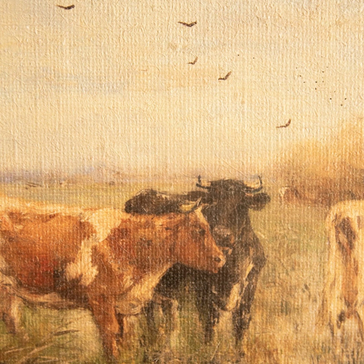 Canvas Paint over Print Cows #1