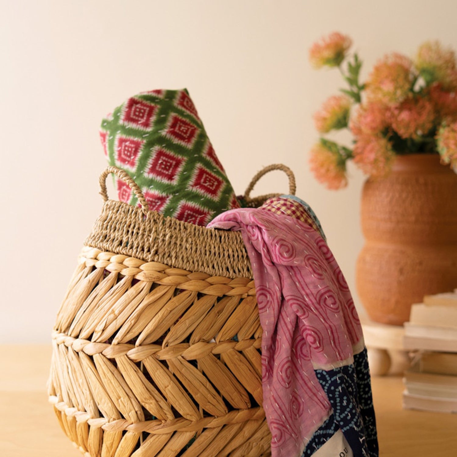 Water Hyacinth Basket with Two Handles