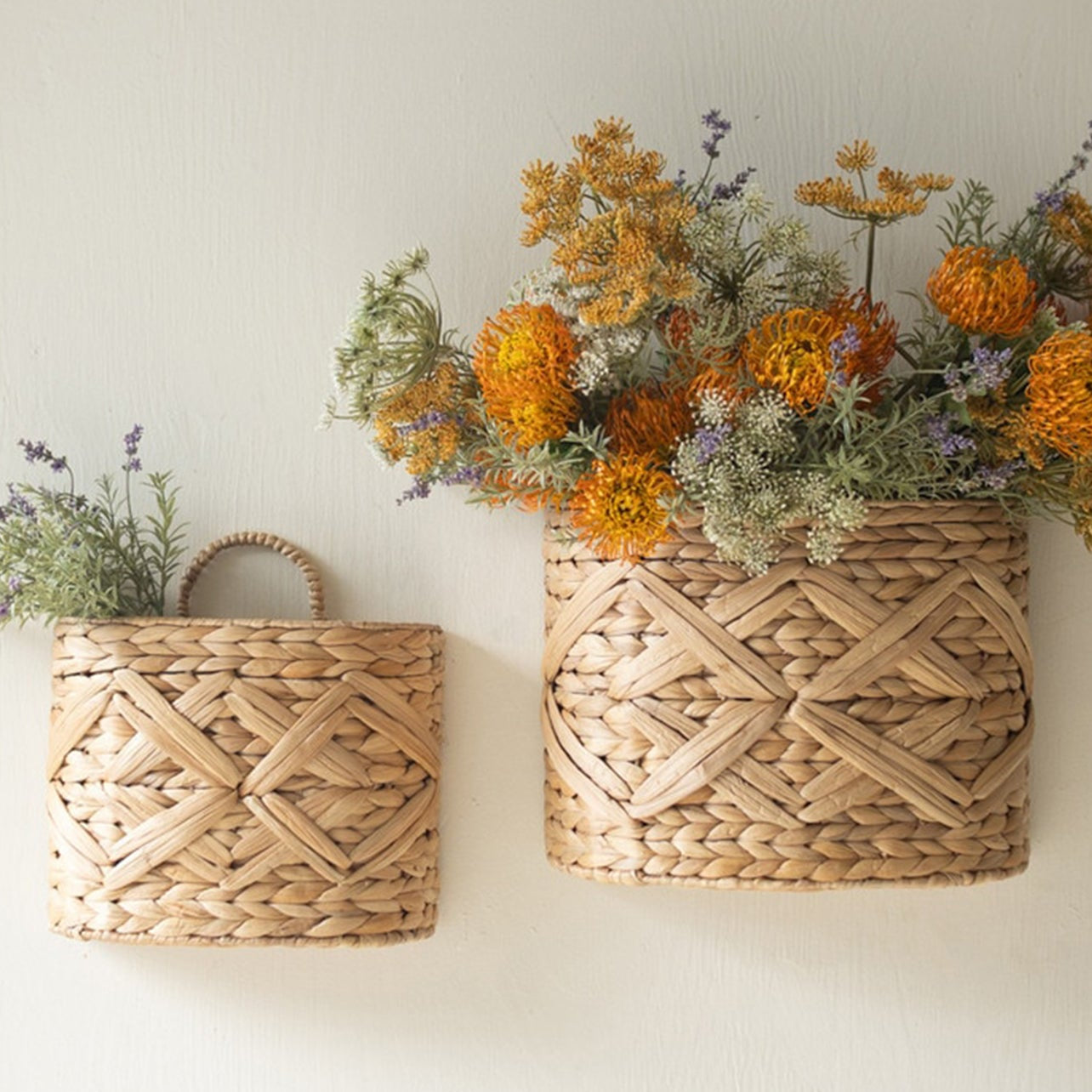 Water Hyacinth Wall Basket Set of 2