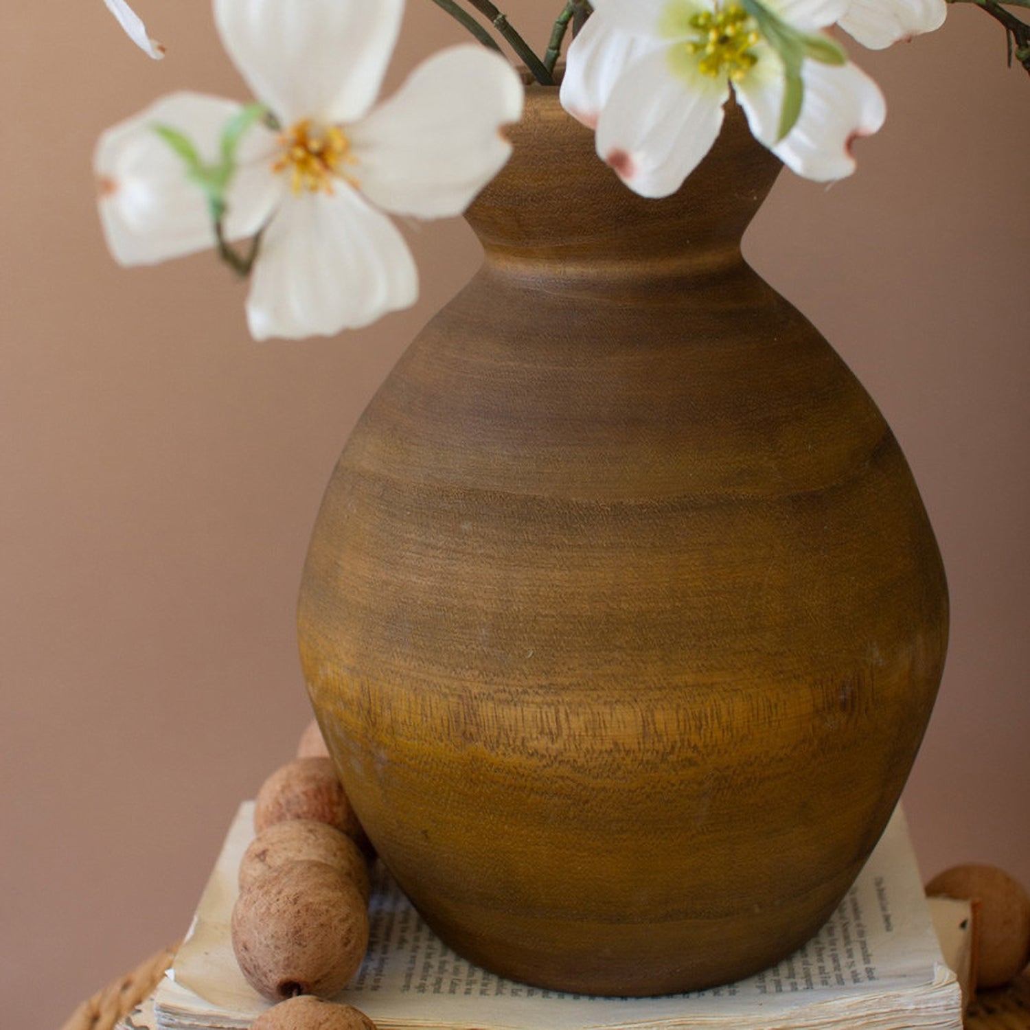 Hand Turned Wooden Vase Set of 4