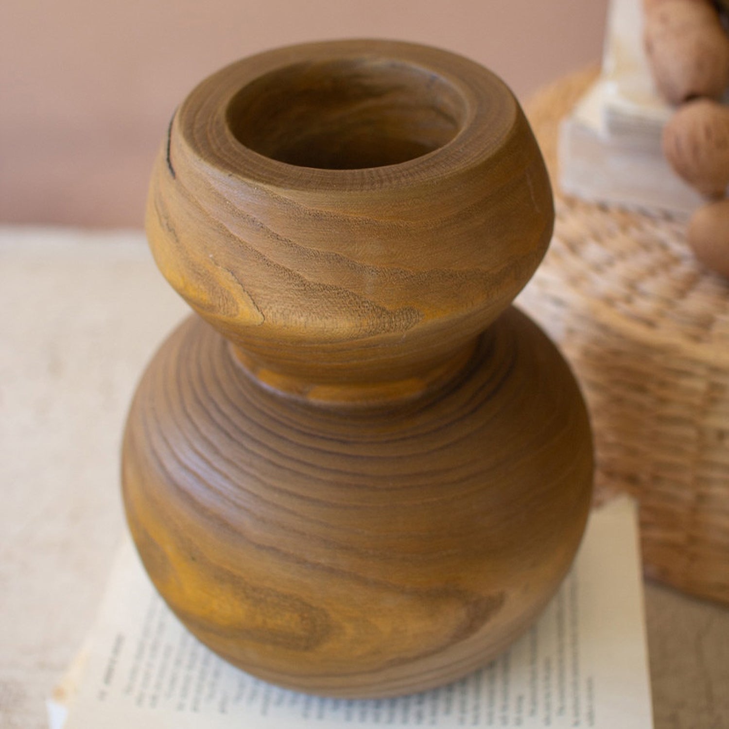 Hand Turned Wooden Vase Set of 4