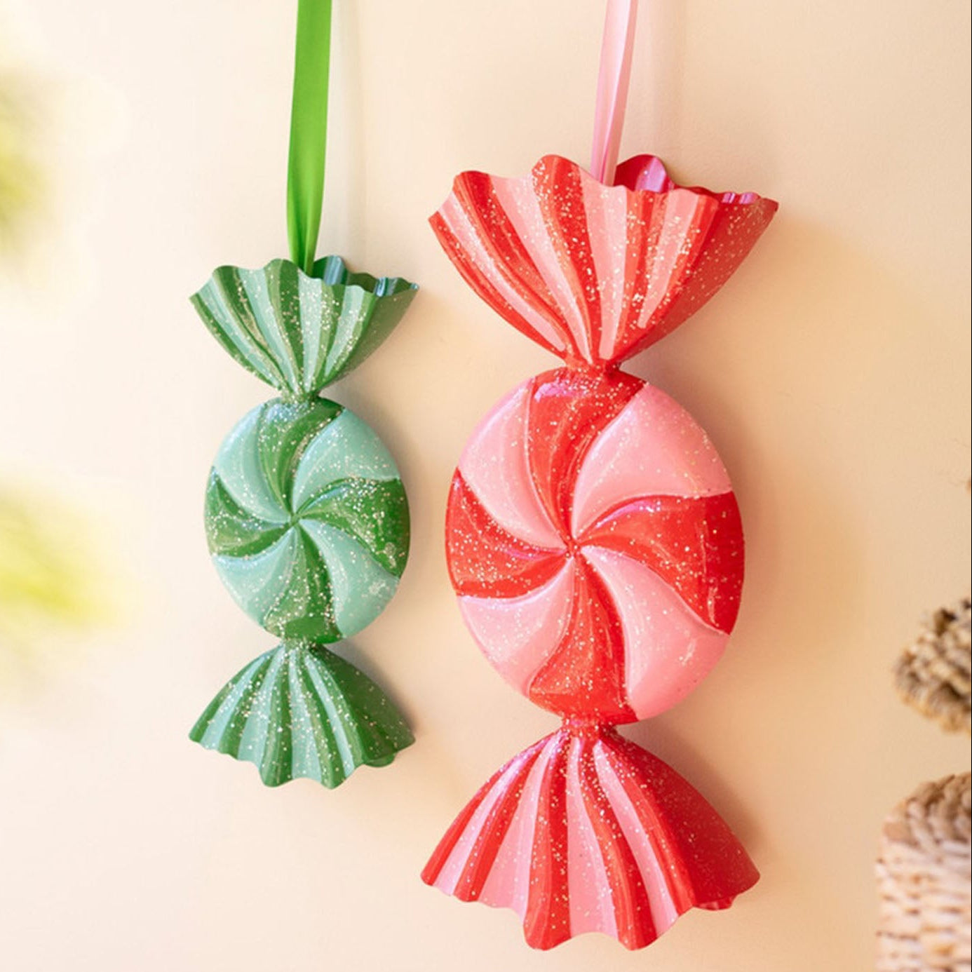 Christman Candy Ornment Set of 2