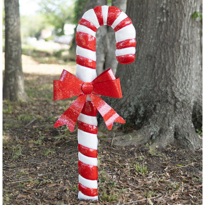 Metal Candycane Yard Stake