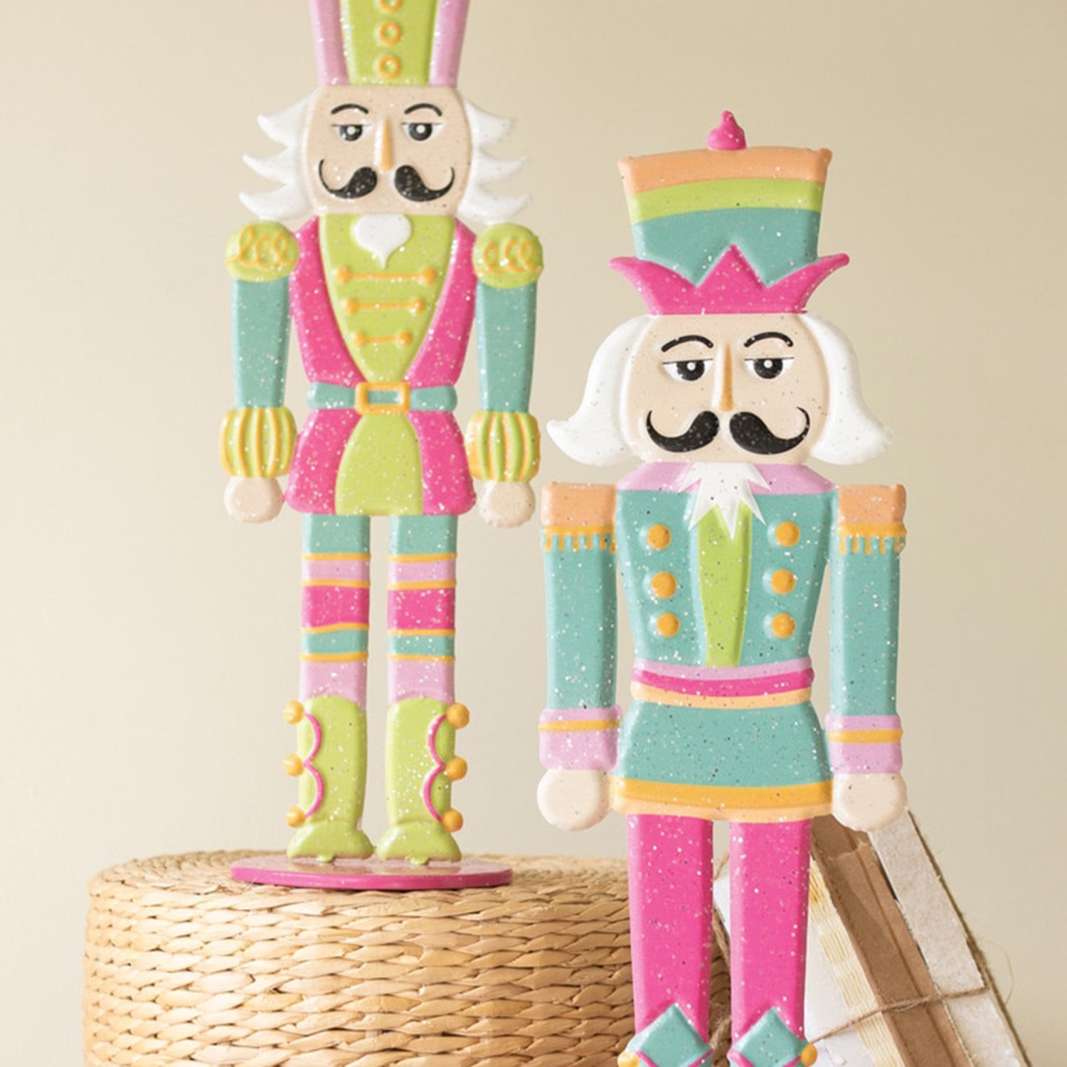 Painted Metal Nutcracker Set of 2