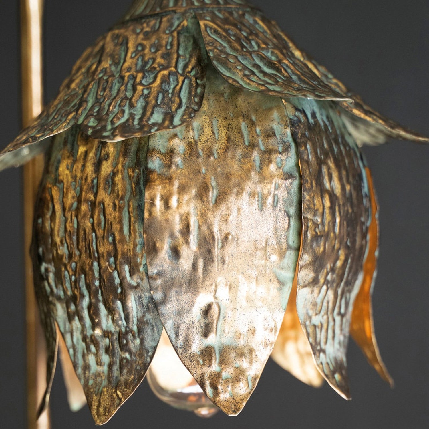 Antique Brass Tulip Table Lamp