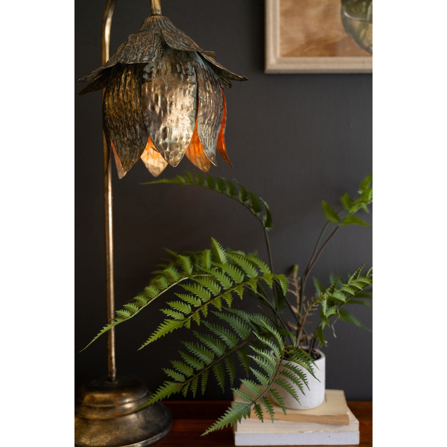 Antique Brass Tulip Table Lamp