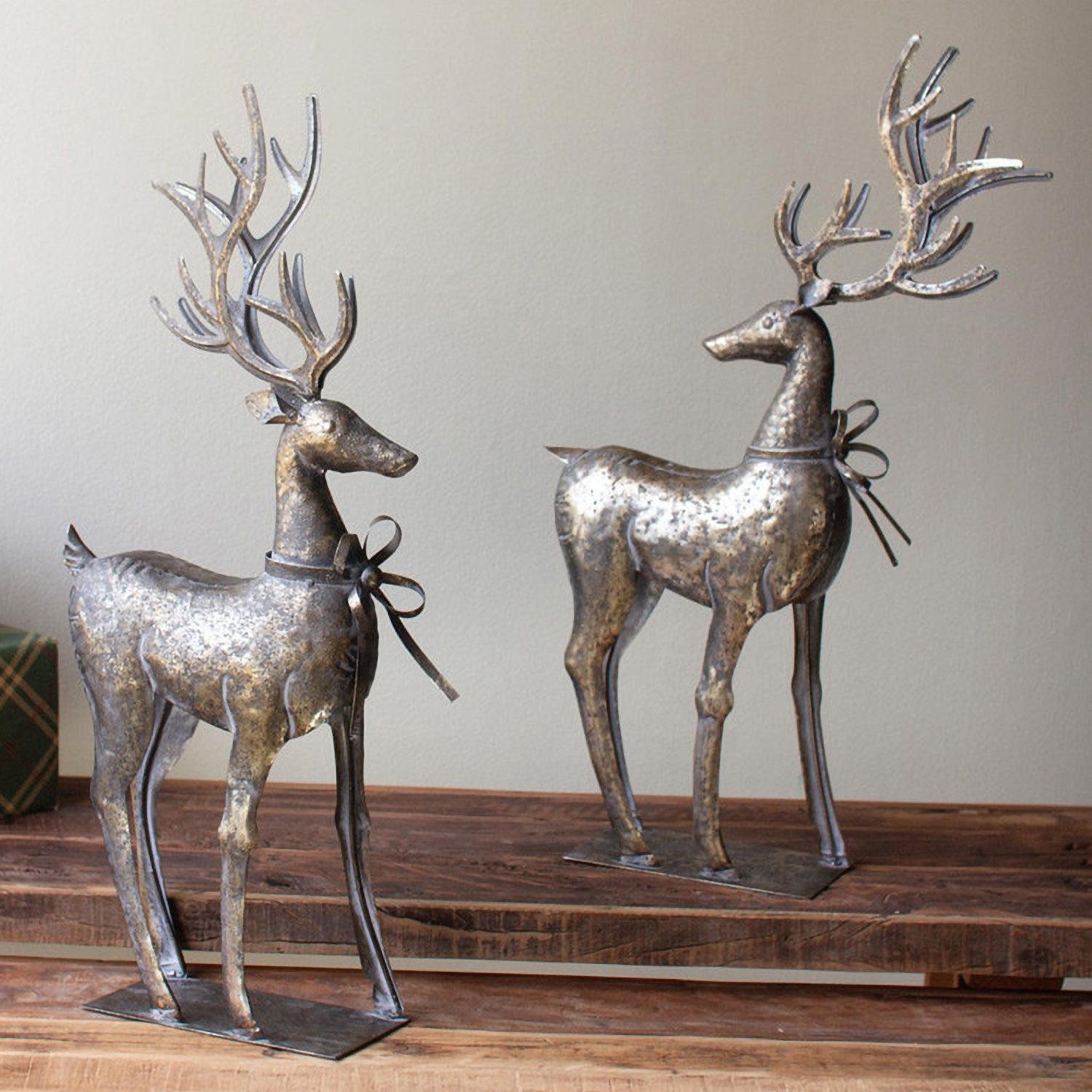 Rustic Metal Reindeer Set of 2