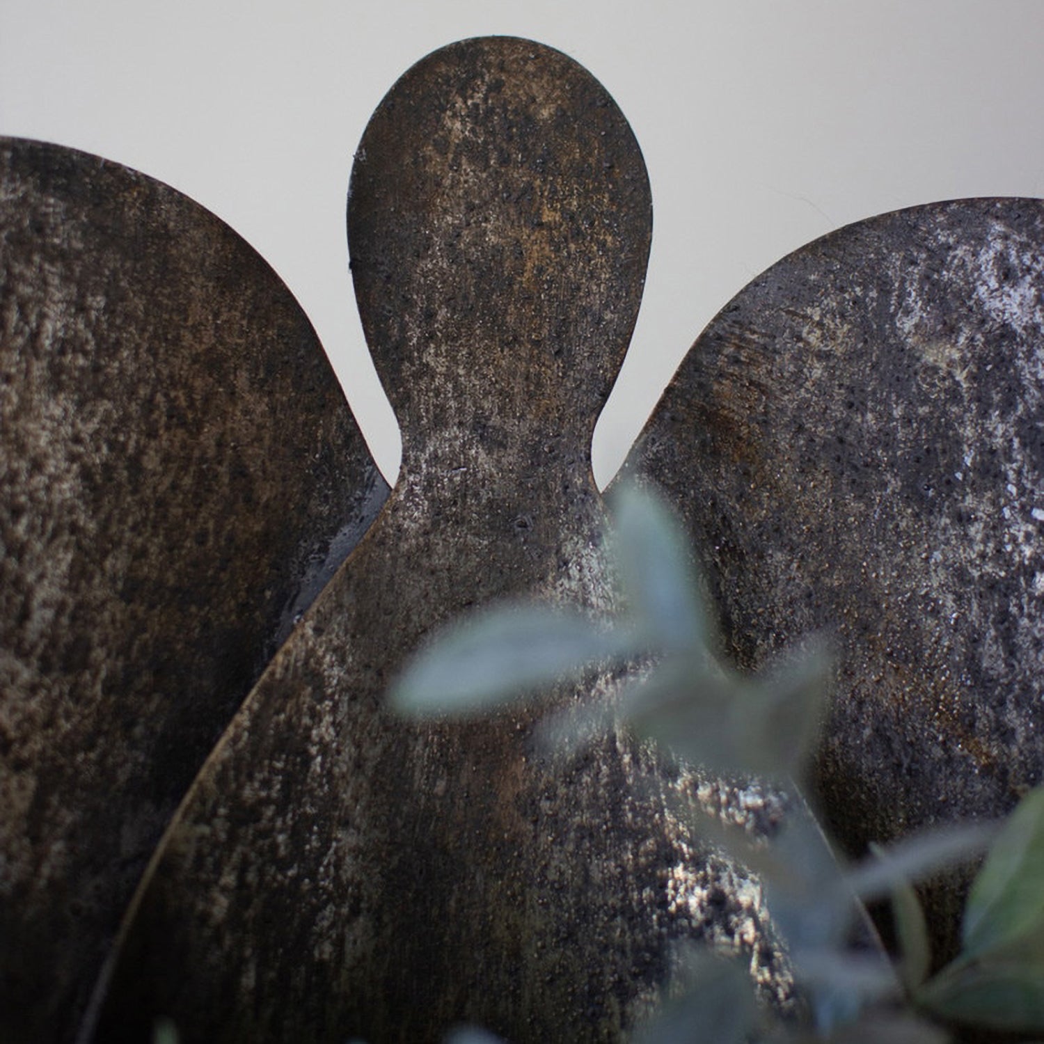 Rustic Metal Angel Candle Holder Set of 2