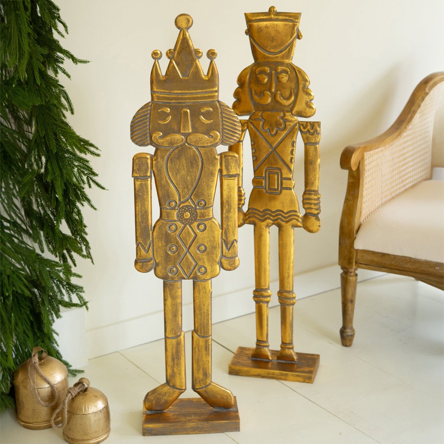 Antique Gold Nutcracker Set of 2