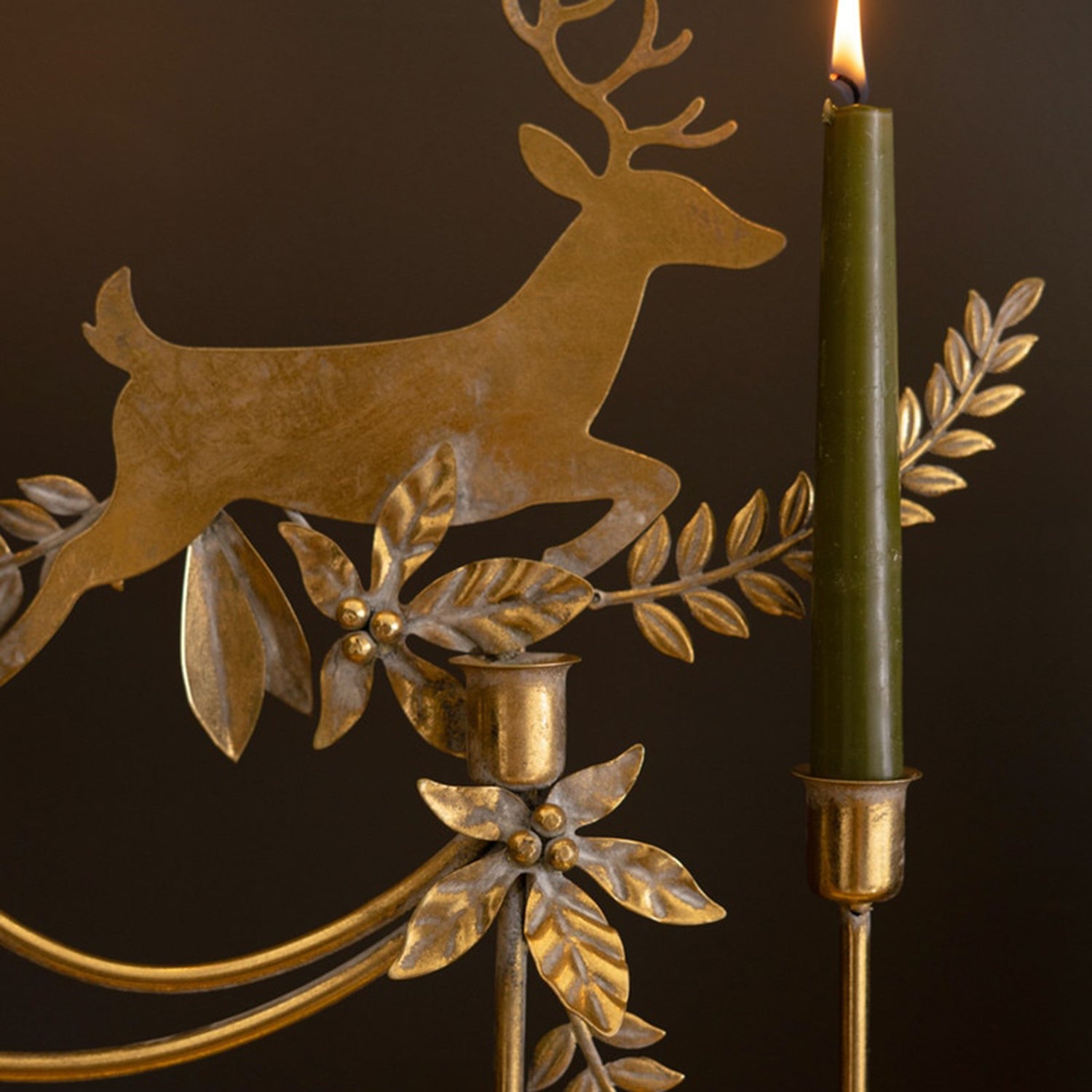 Metal Reindeer Taper Candelabra