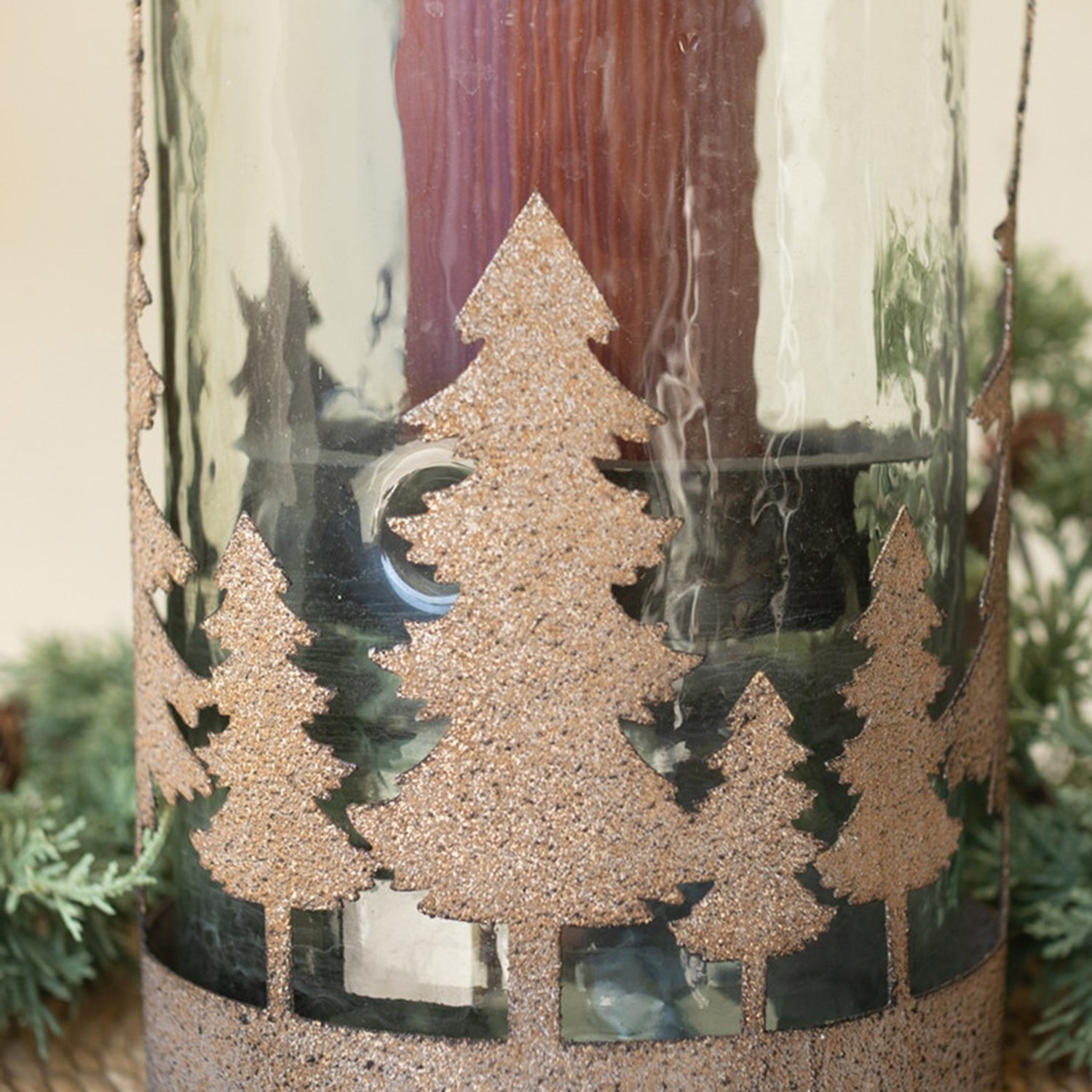 Metal Christmas Trees and Deer Cylinder Wrap Set of 2