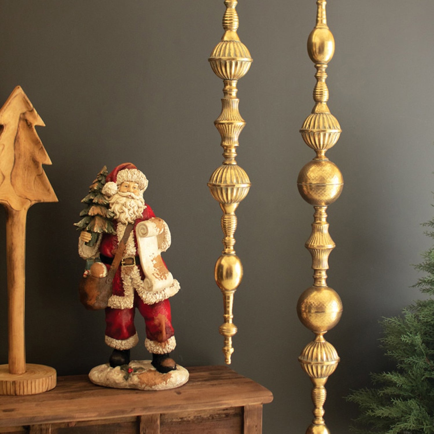 Giant Metal Christmas Finial Set of 2
