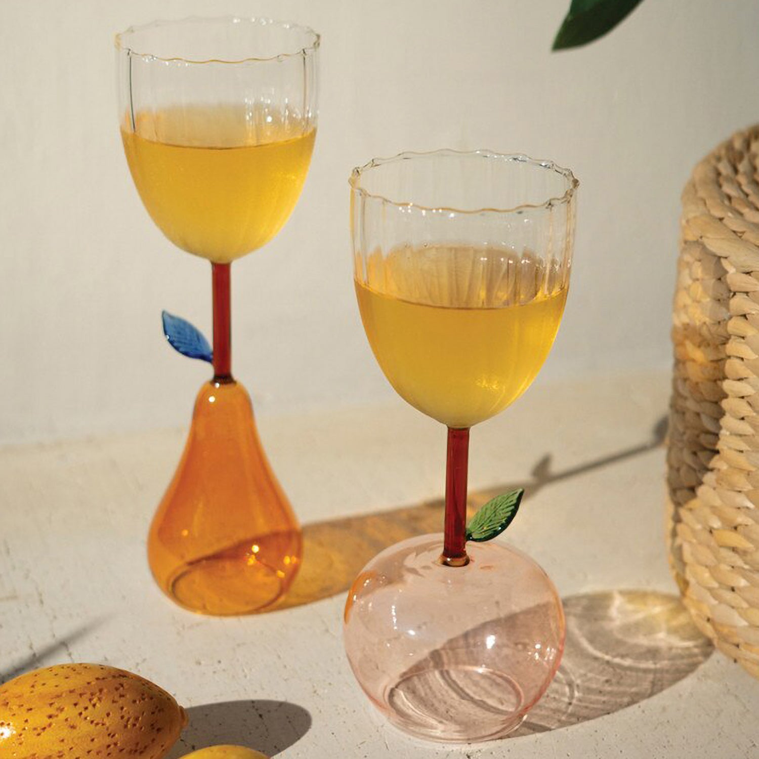 Wine Glass with Apple Base Set of 6