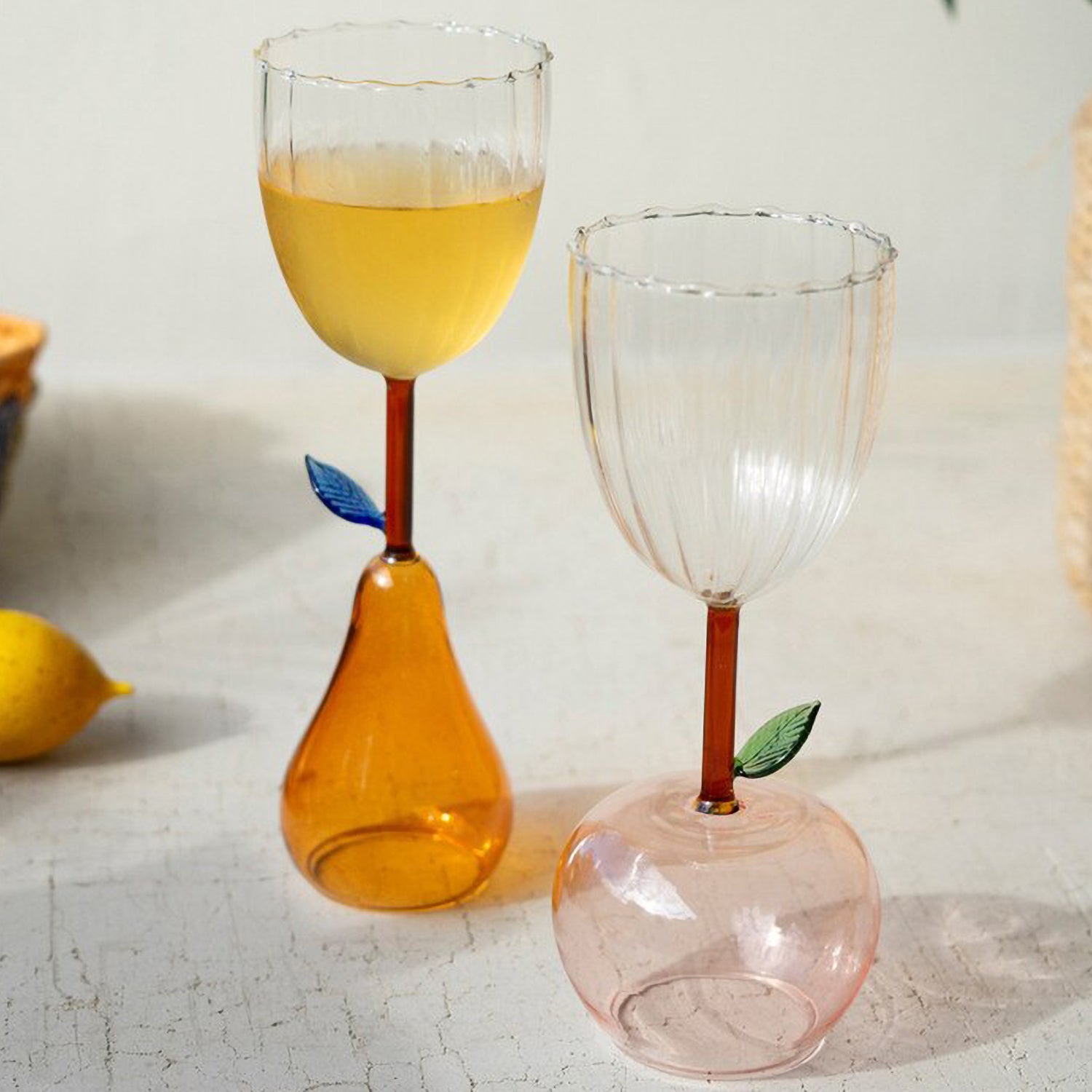 Wine Glass with Pear Base Set of 6