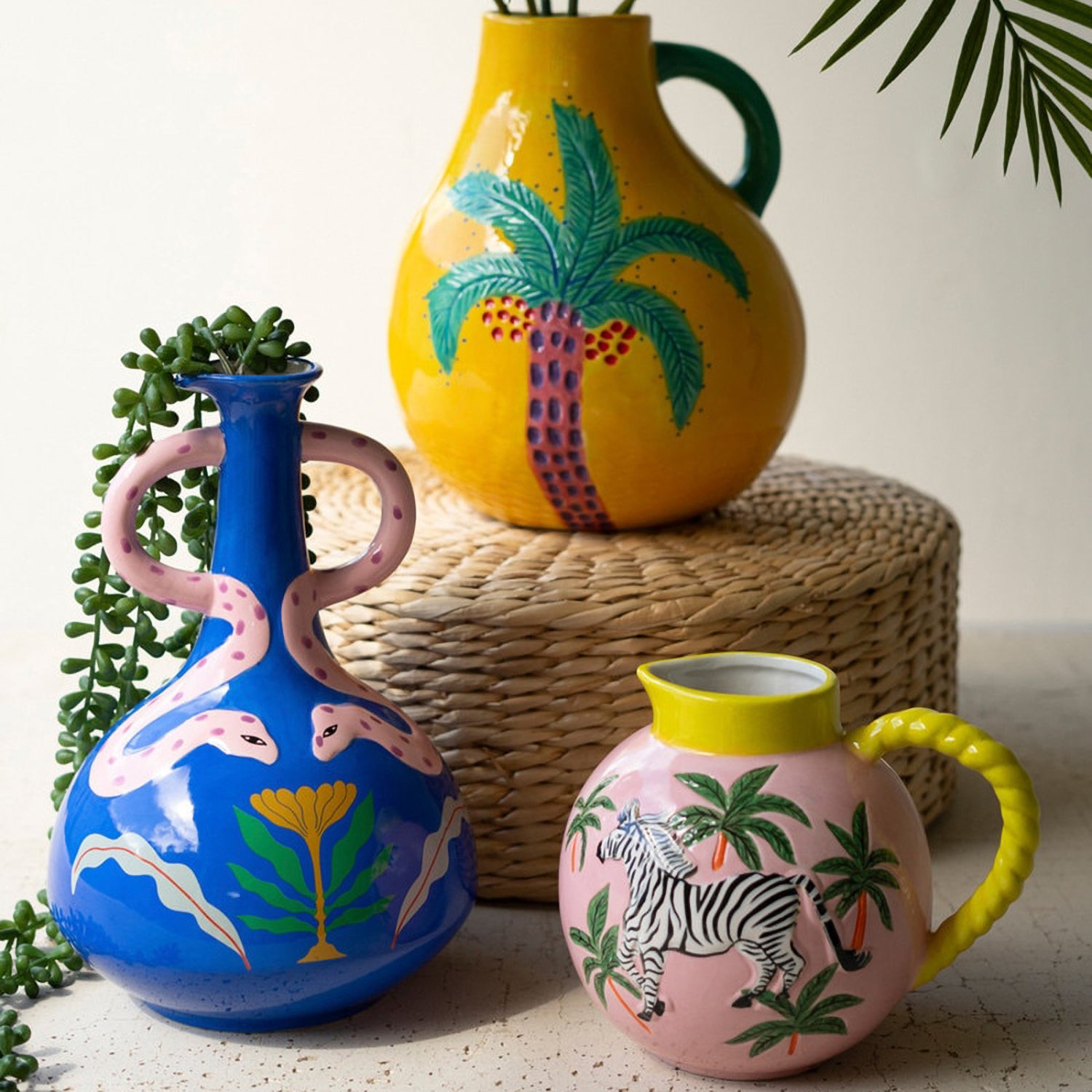 Ceramic Zebra Pitcher