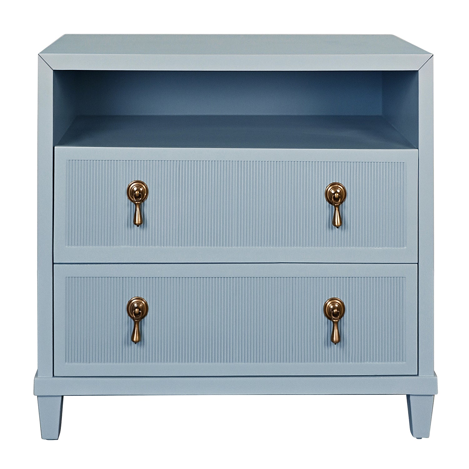 Worlds Away Corine Light Blue Two Drawer Side Table
