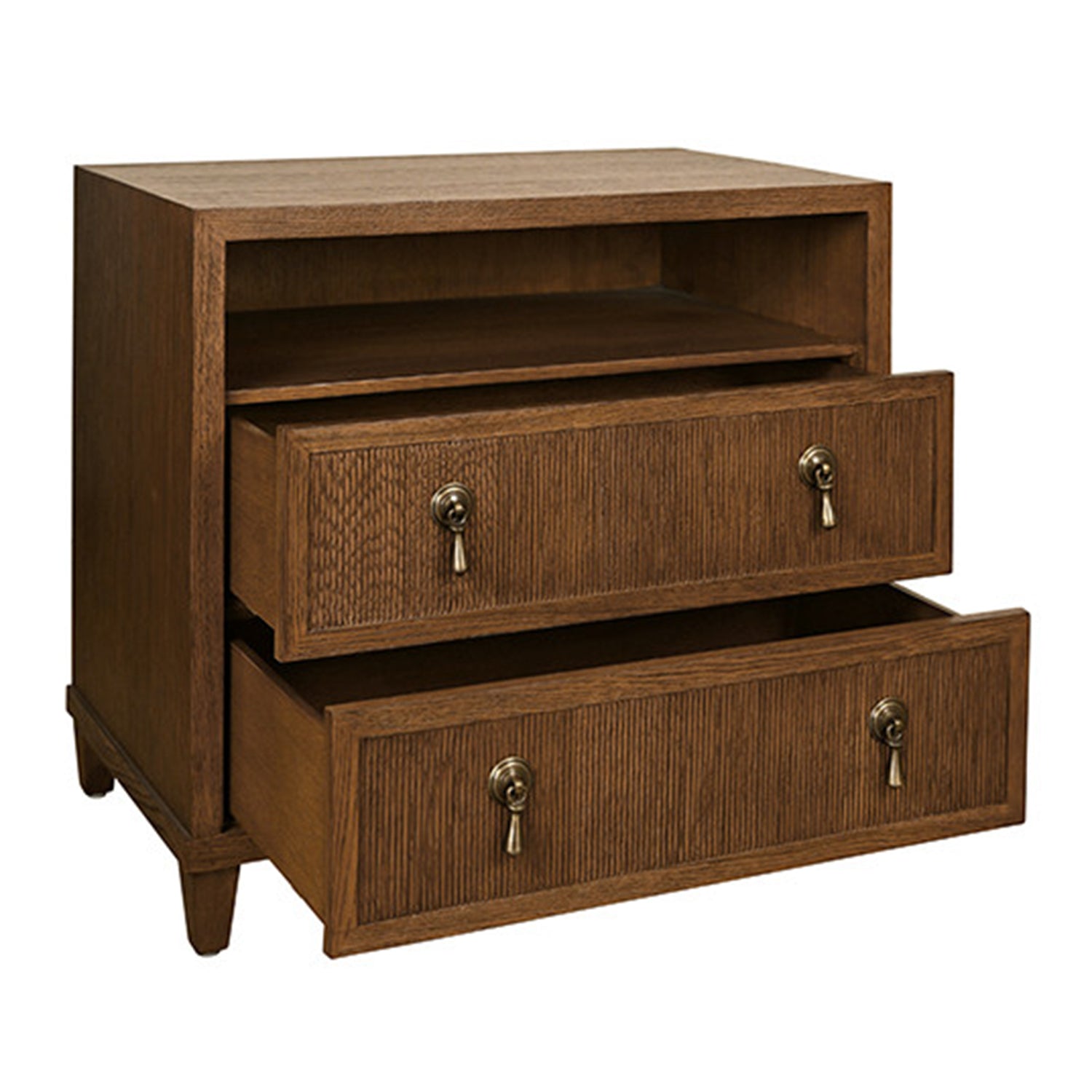 Worlds Away Corine Provincial Brown Two Drawer Side Table