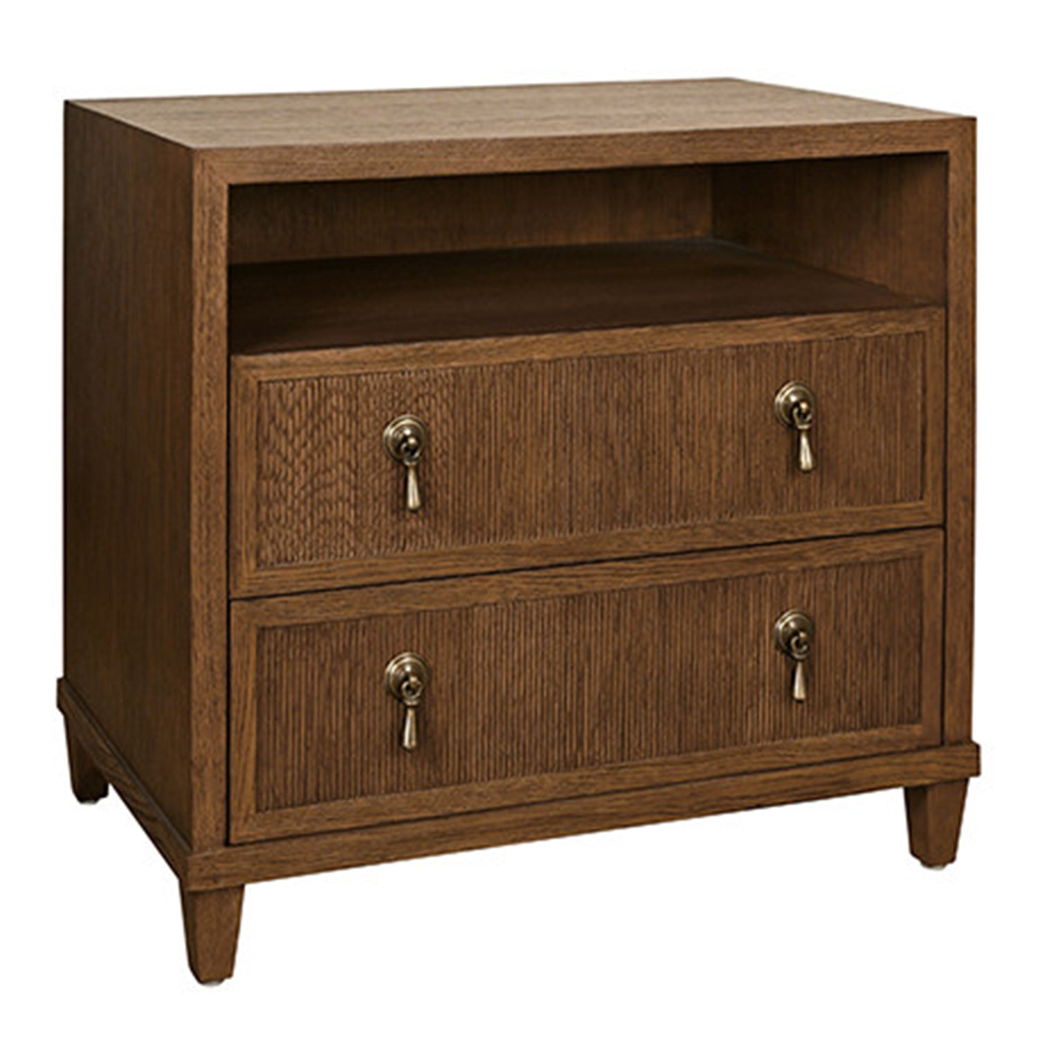 Worlds Away Corine Provincial Brown Two Drawer Side Table